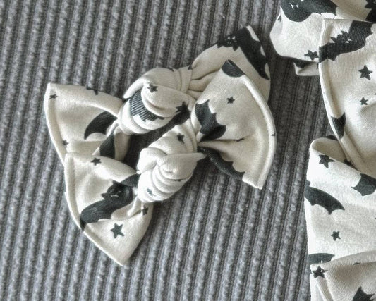 Bats Bloom piggie clips or Nylon Headband
