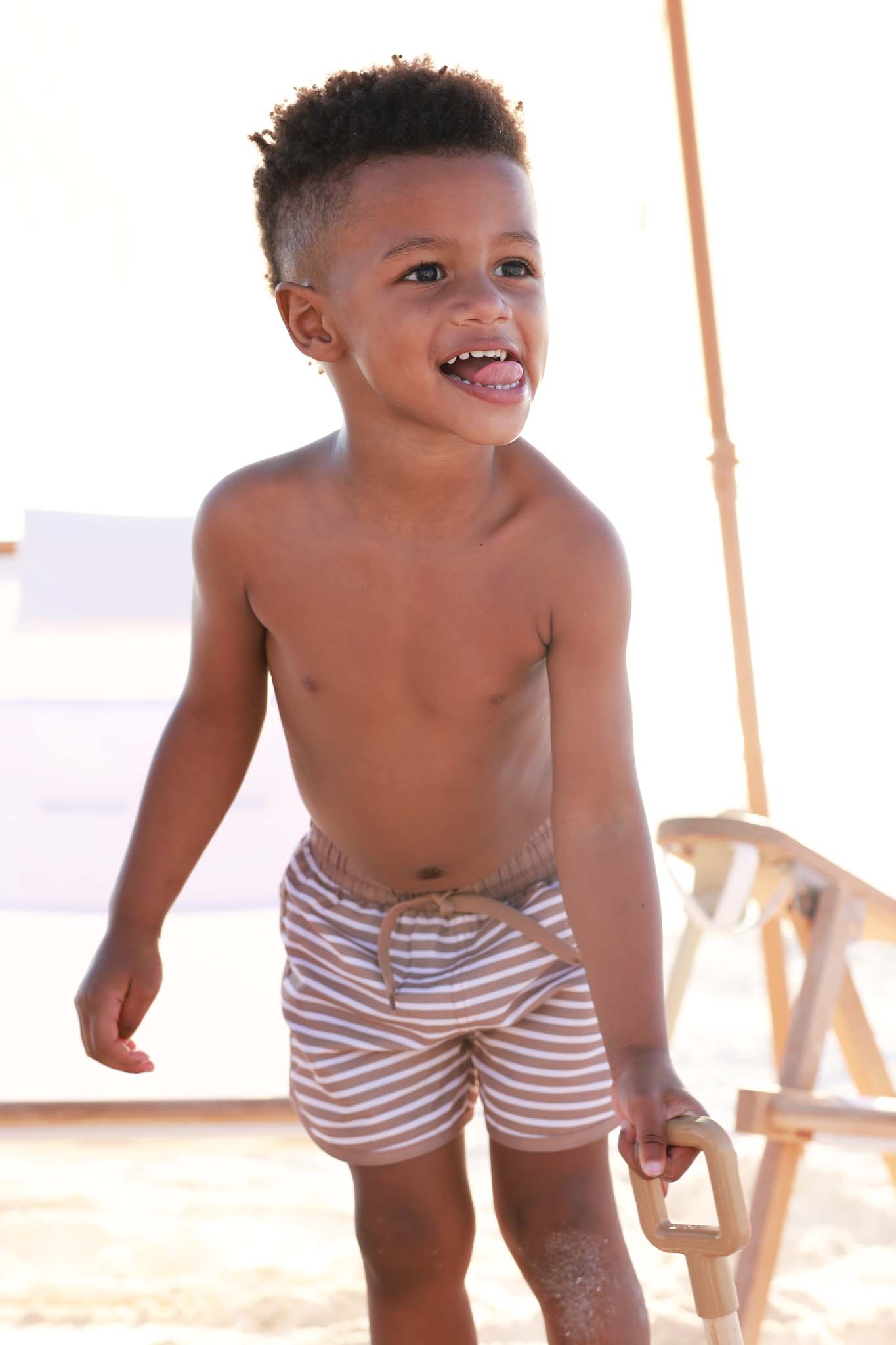 Boy's Swim Trunks | Sandy Stripes