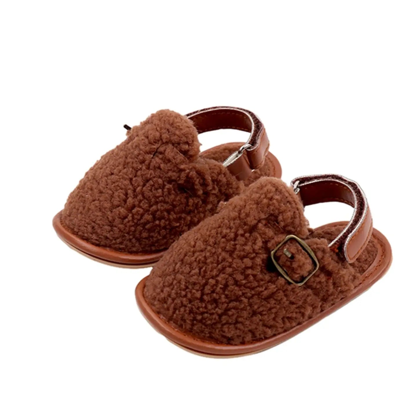 Brown Baby Sherpa Slippers