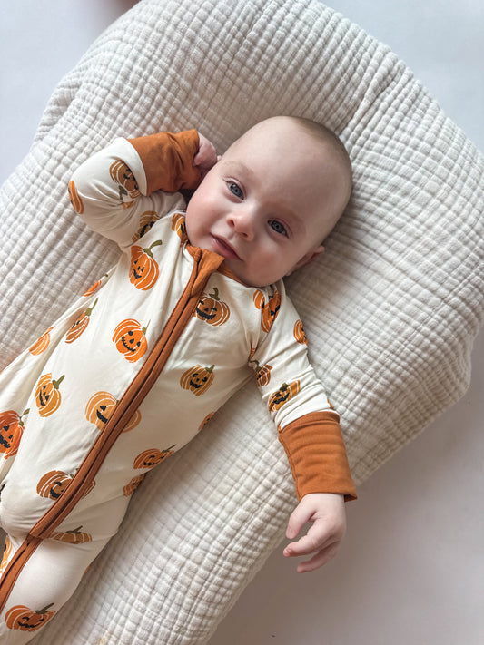 Pumpkins Bamboo Zipper