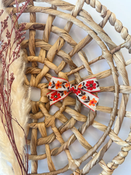 Skinny embroidered fall floral