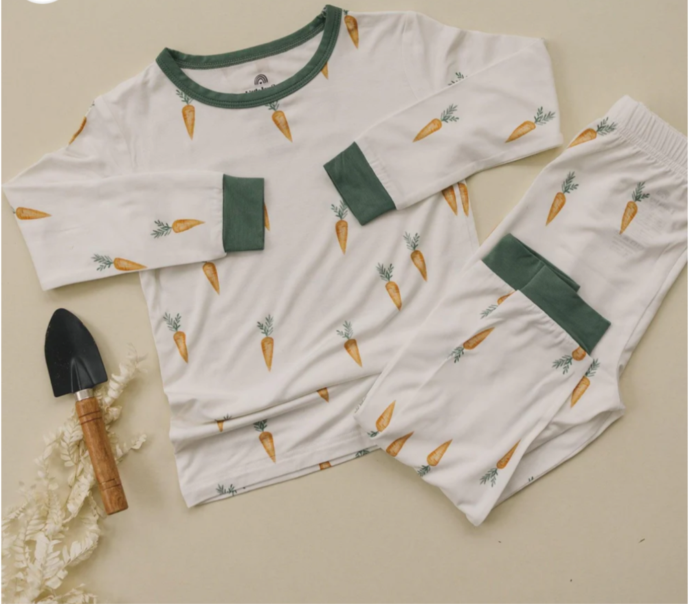 Keep calm and carrot on bamboo pajamas 2 piece set