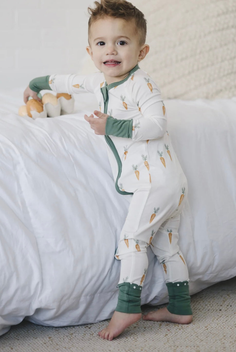 Keep Calm and Carrot On Bamboo Zippy Romper