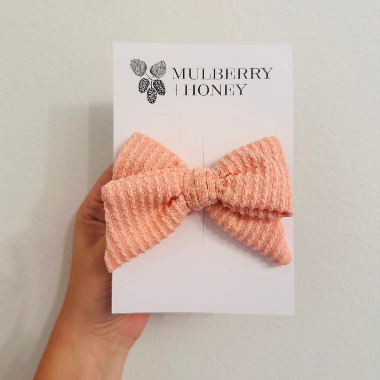 Peach Wave Handtied Bow
