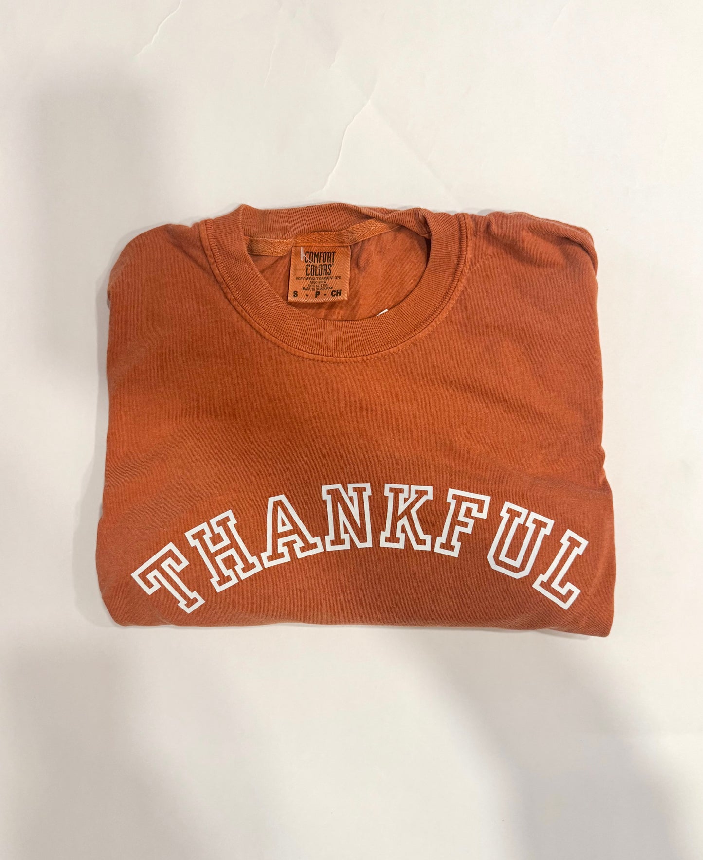 Thankful varsity graphic long-sleeve tee