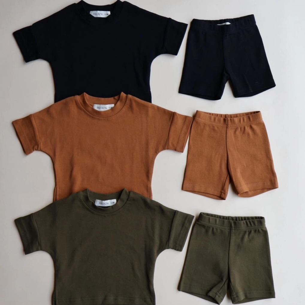 Toddler Biker Short Set - 2 Colors