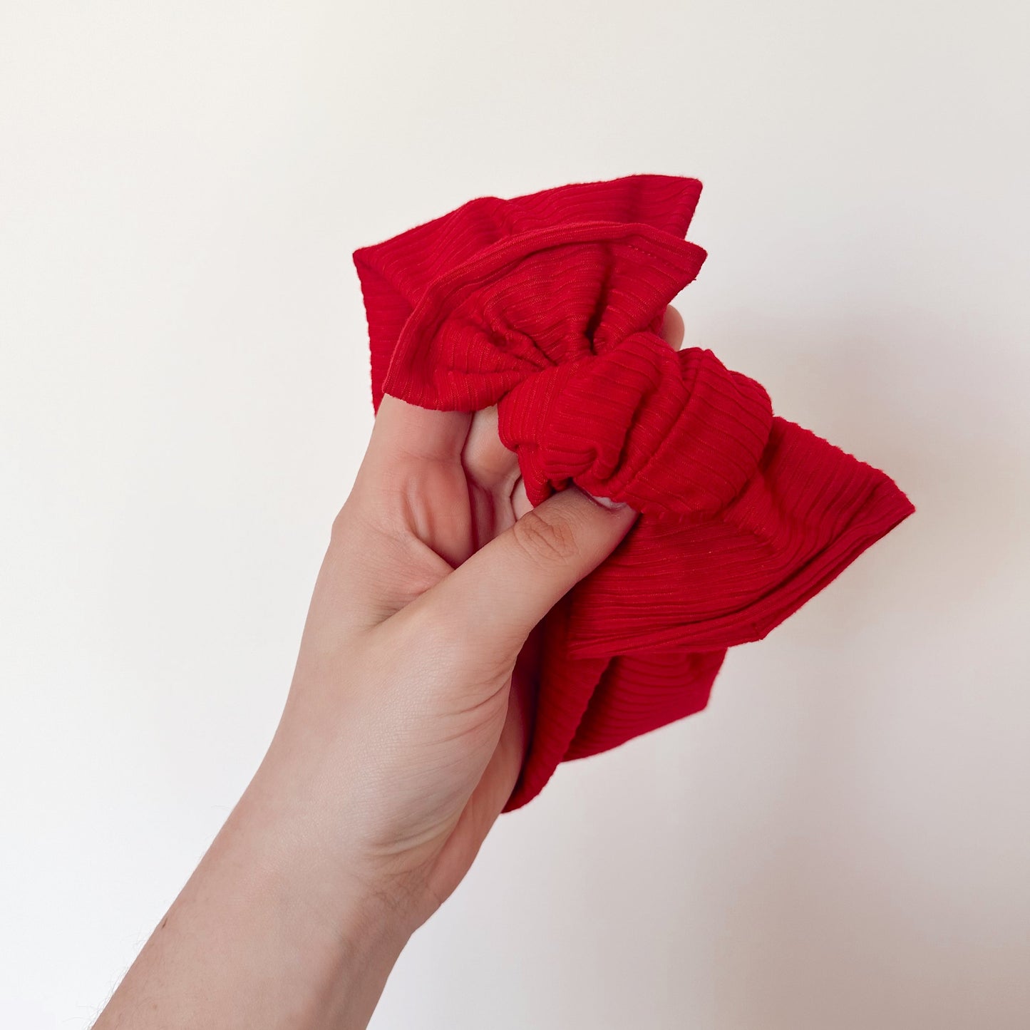 Red Ribbed Headwrap Bow
