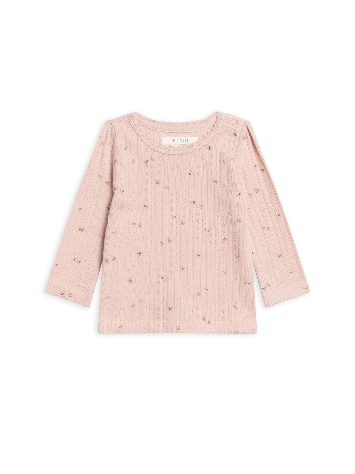 Kate Brushed Back Pointelle Long Sleeve Top