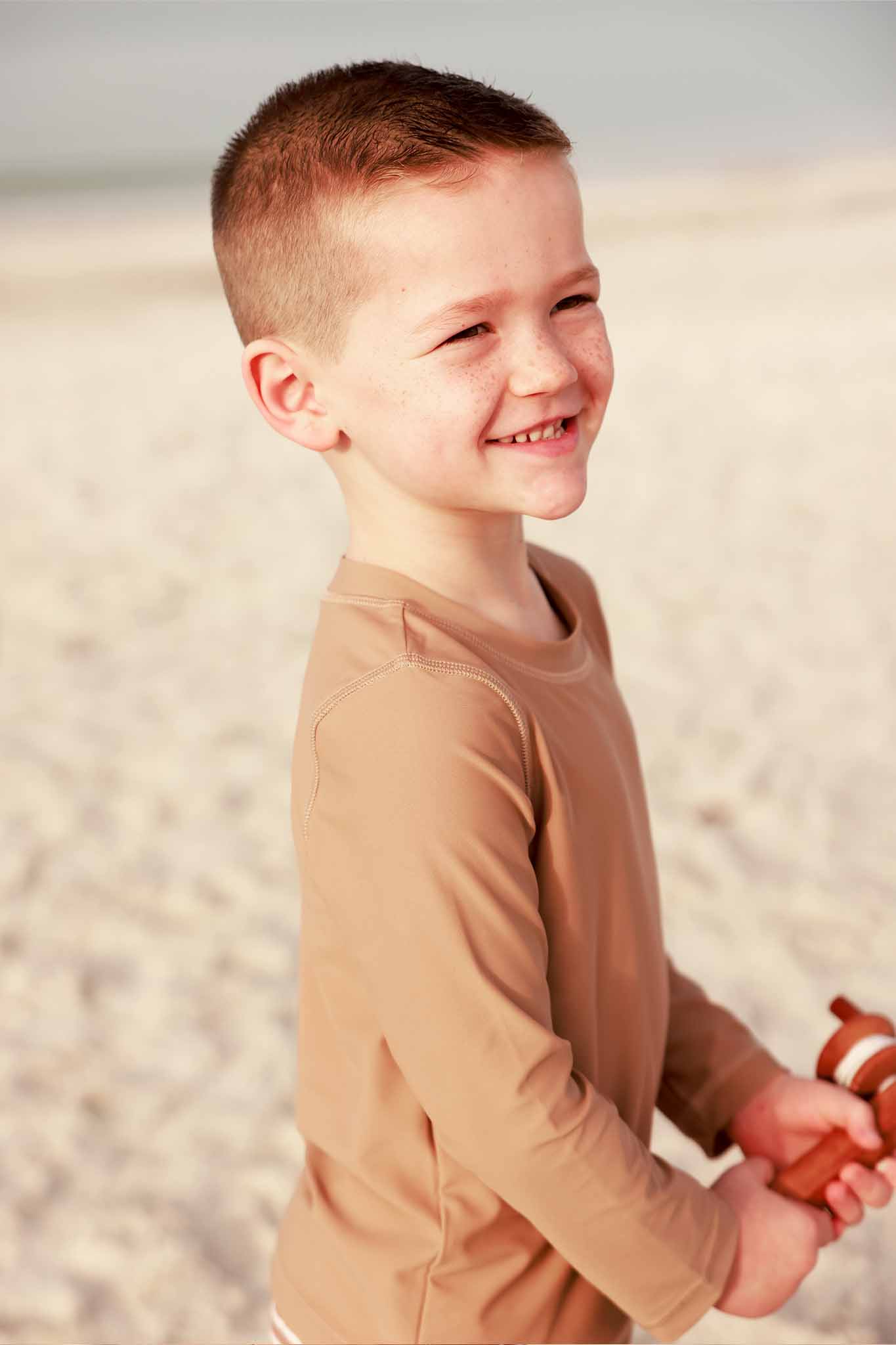 Long Sleeve Rash Guard Shirt | Sandy Mocha