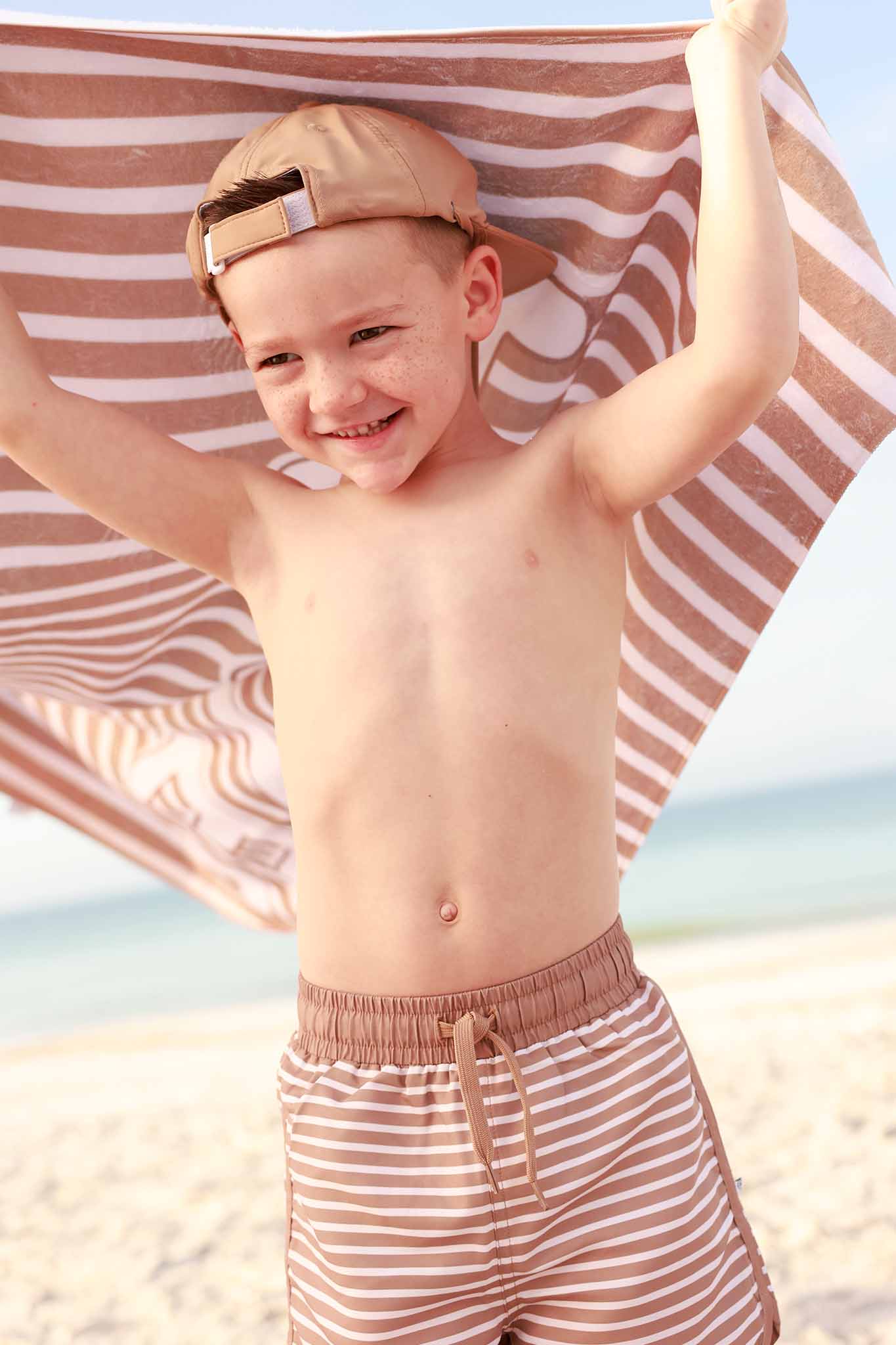 Boy's Swim Trunks | Sandy Stripes