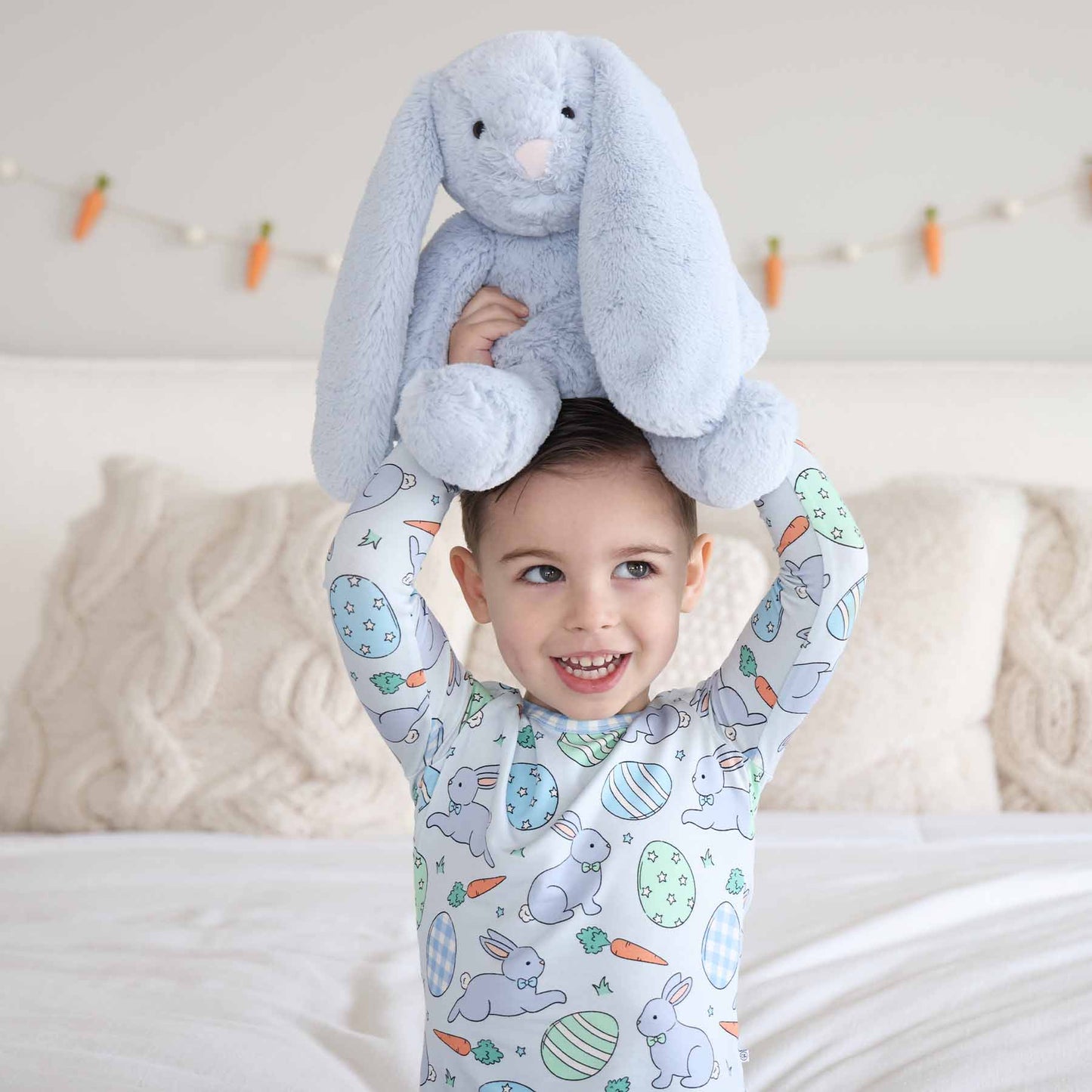 Hoppy Spring Two Piece Pajama Set | Blue