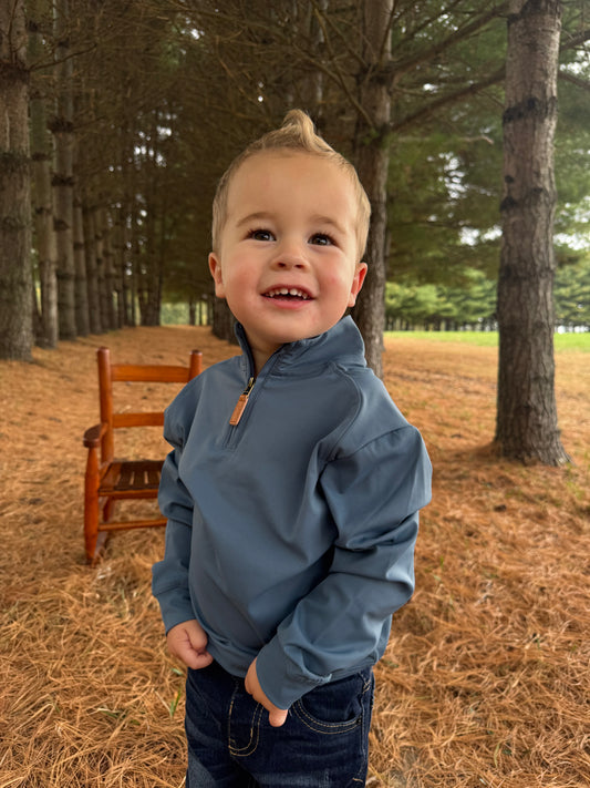 Collins Boys Performance Quarter Zip Blue