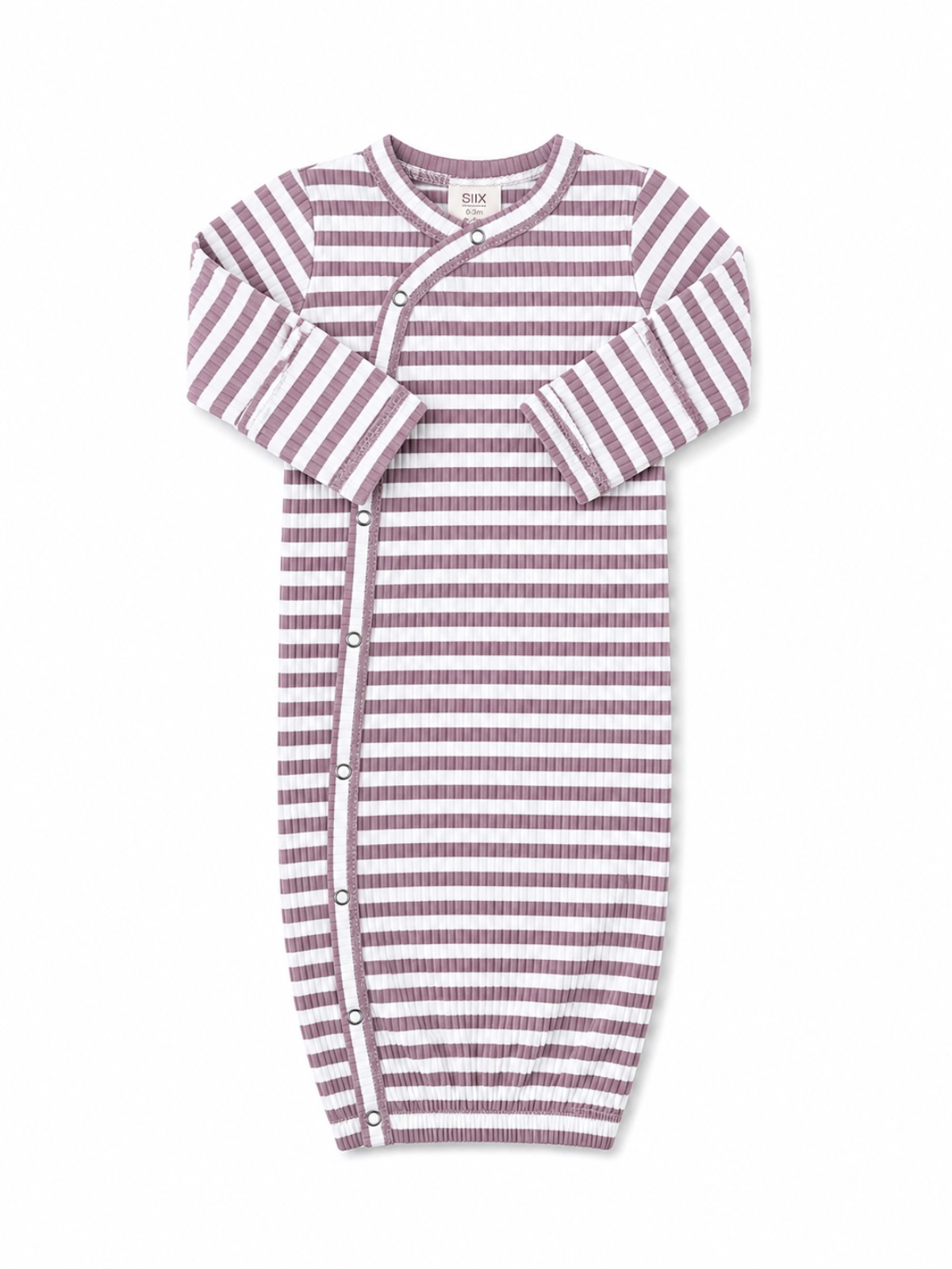 Violet Stripe / Ribbed Gown