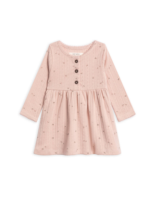 Bryn Brushed Back Pointelle Henley Dress