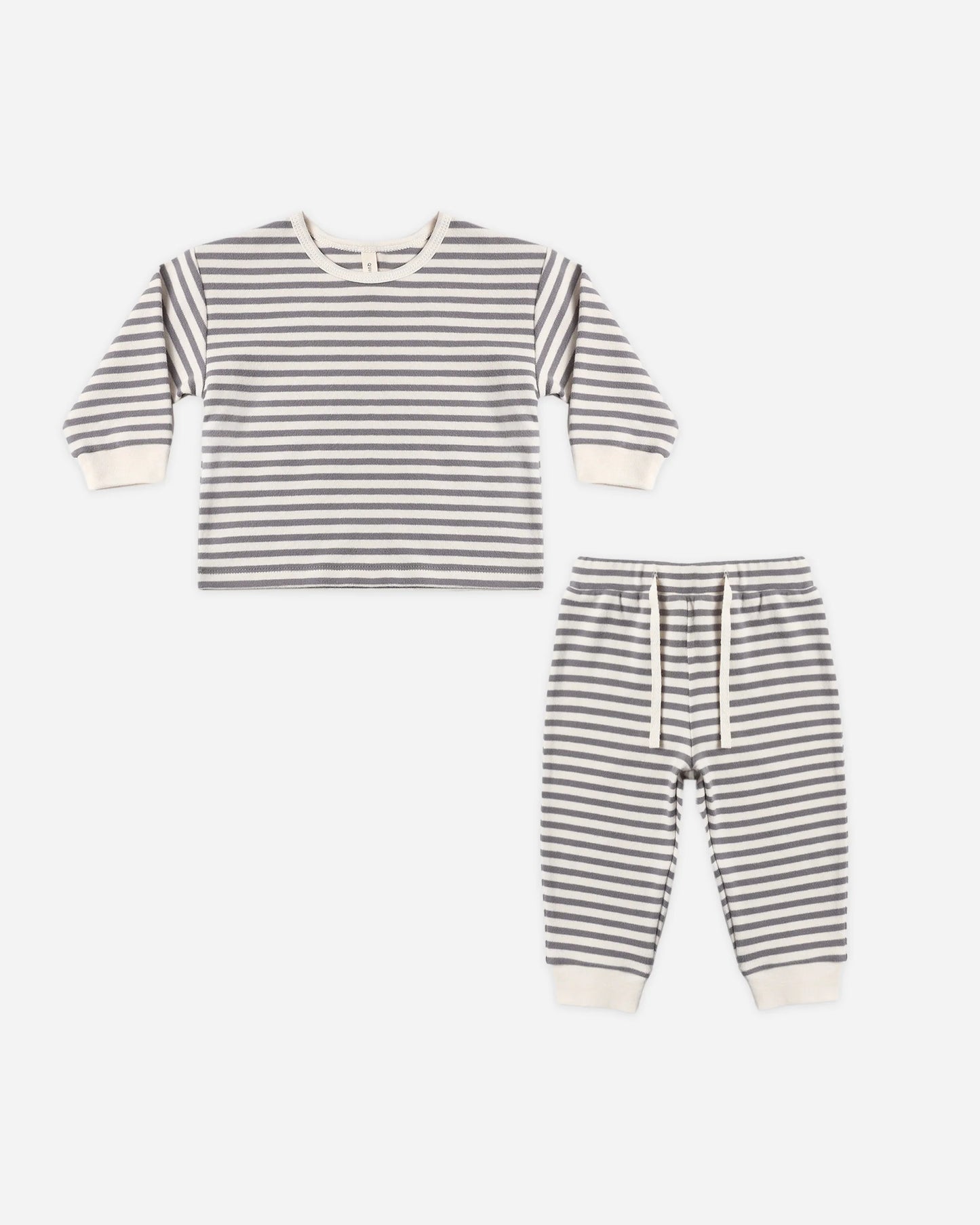Quincy Mae Cozy Set Slate Stripe