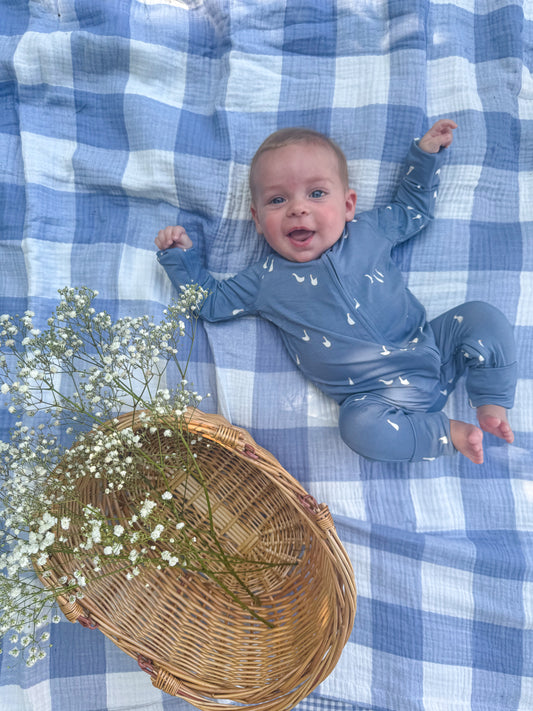 Bamboo Convertible Romper in Geese