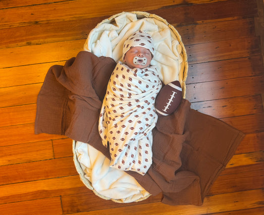 Football / Organic Pointelle Swaddle