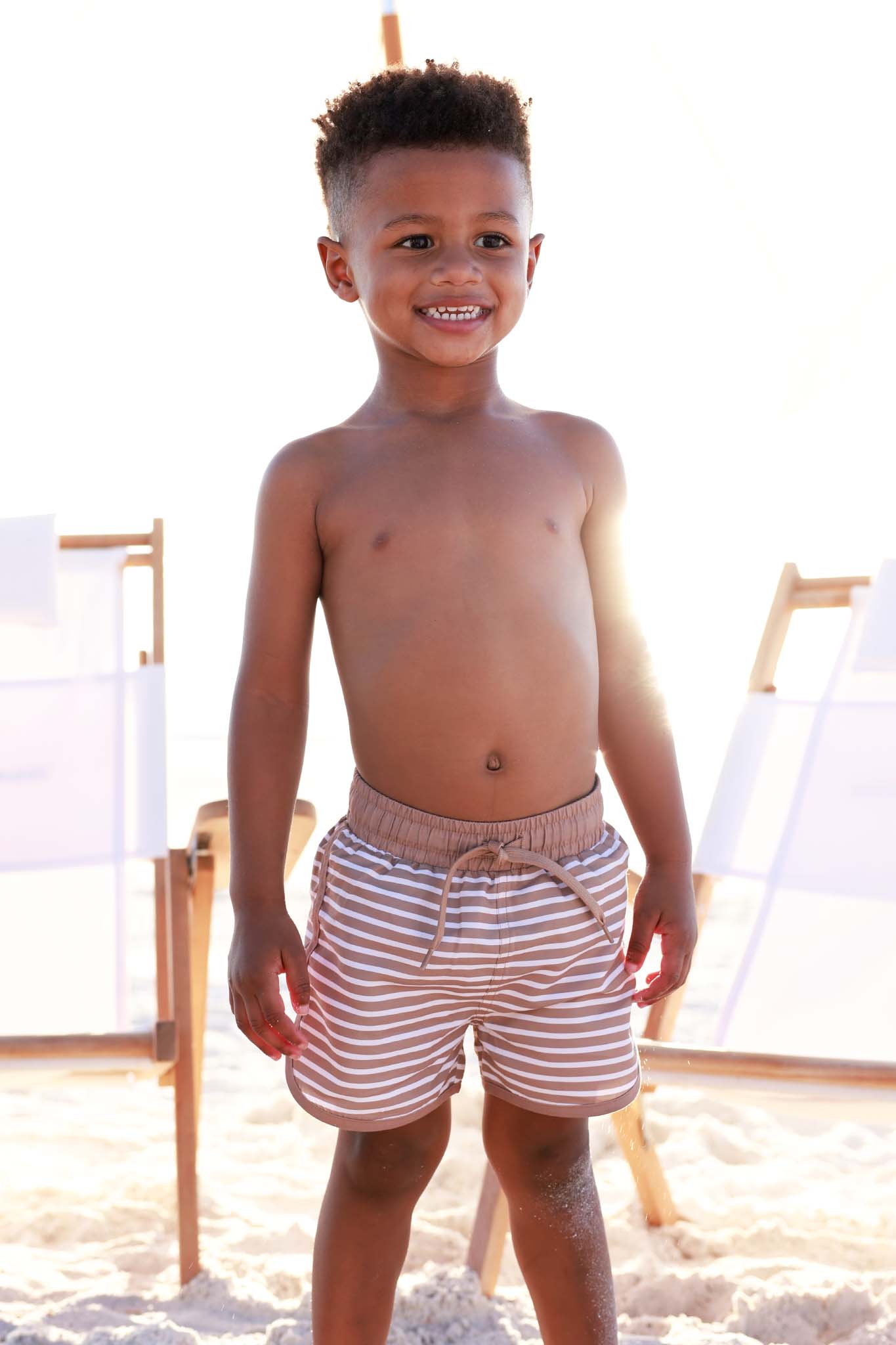 Boy's Swim Trunks | Sandy Stripes