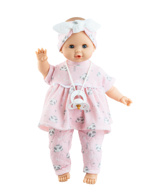 Alex & Sonia Doll - Sonia with pink panda suit - Paola Reina