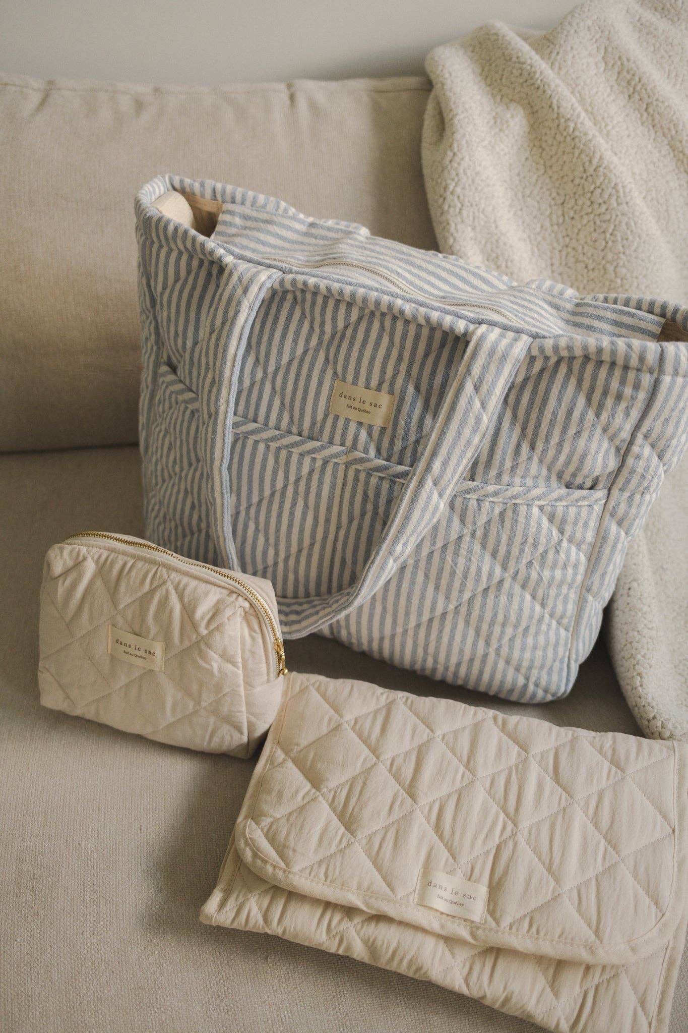 Organic cotton diaper bag - Striped collection
