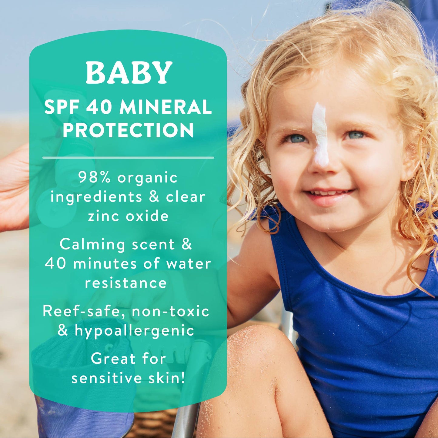 Badger Mineral Baby Sunscreen Cream SPF 40 with Zinc Oxide