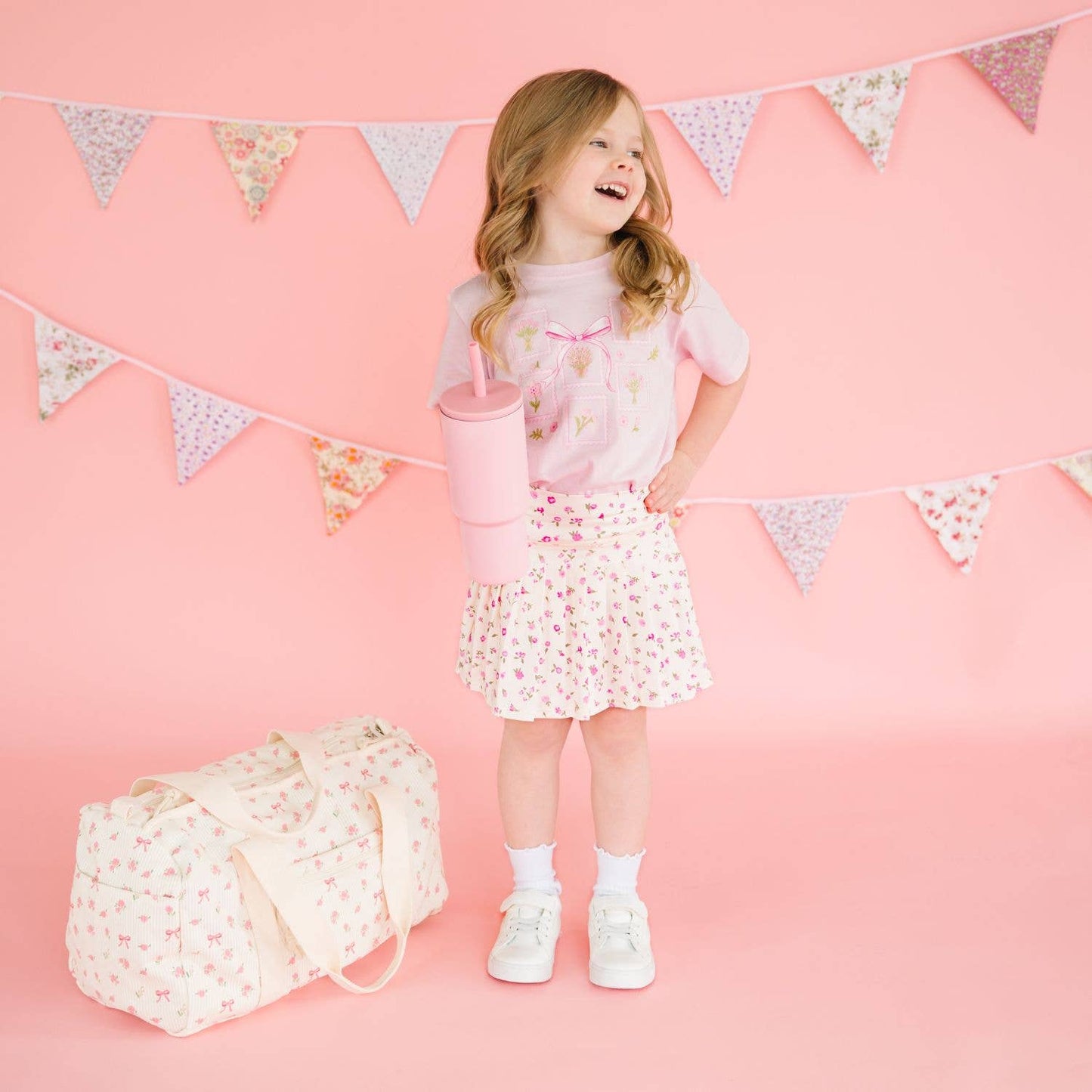 Ditsy Floral Athletic Skort - Kids Clothing - Activewear