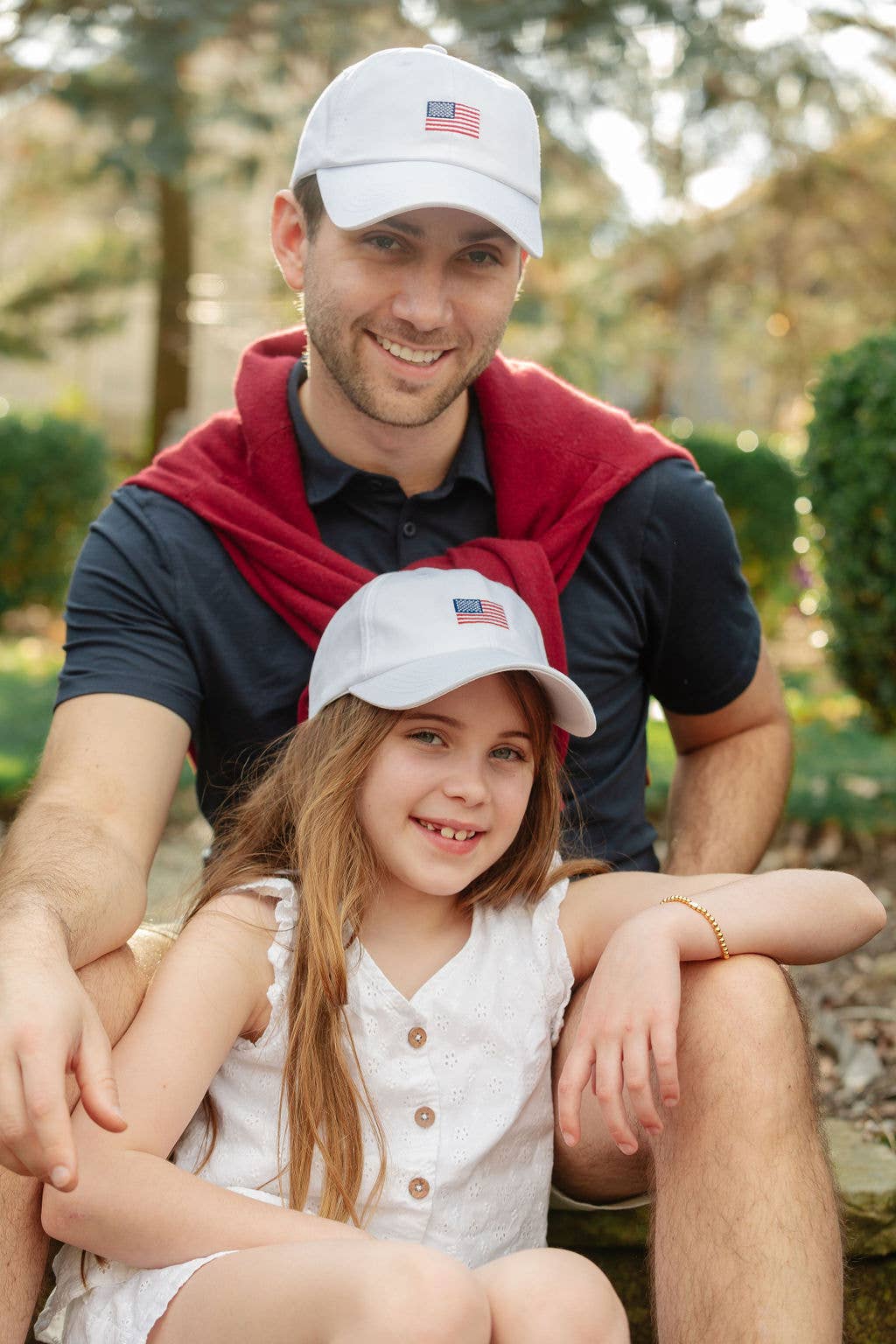 American Flag Bow Baseball Hat (Baby, Youth, Junior)