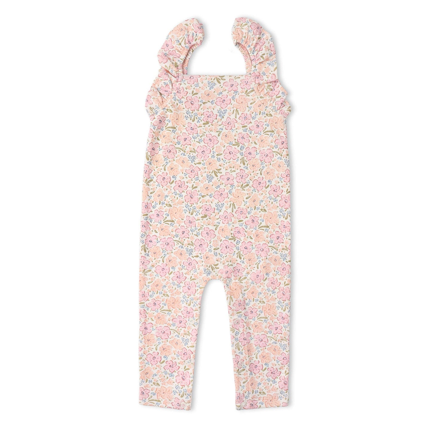 Organic Flutter Romper - Peony