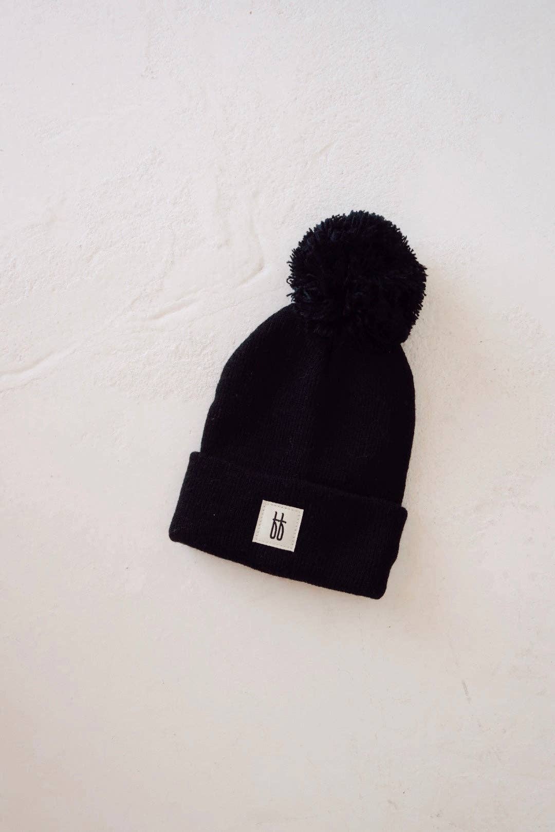 Ff Knit Pom Top Beanie | Black