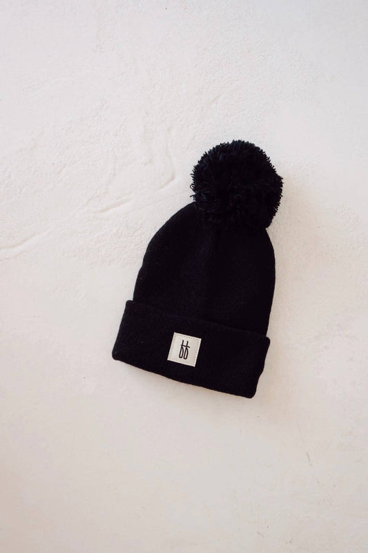 Ff Knit Pom Top Beanie | Black