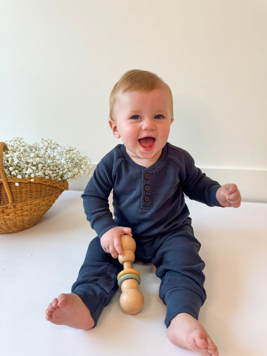 Crosby Waffle Knit Henley Romper