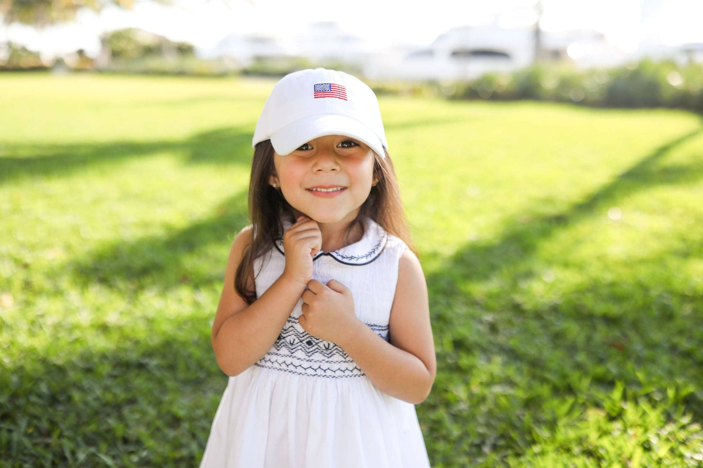 American Flag Bow Baseball Hat (Baby, Youth, Junior)