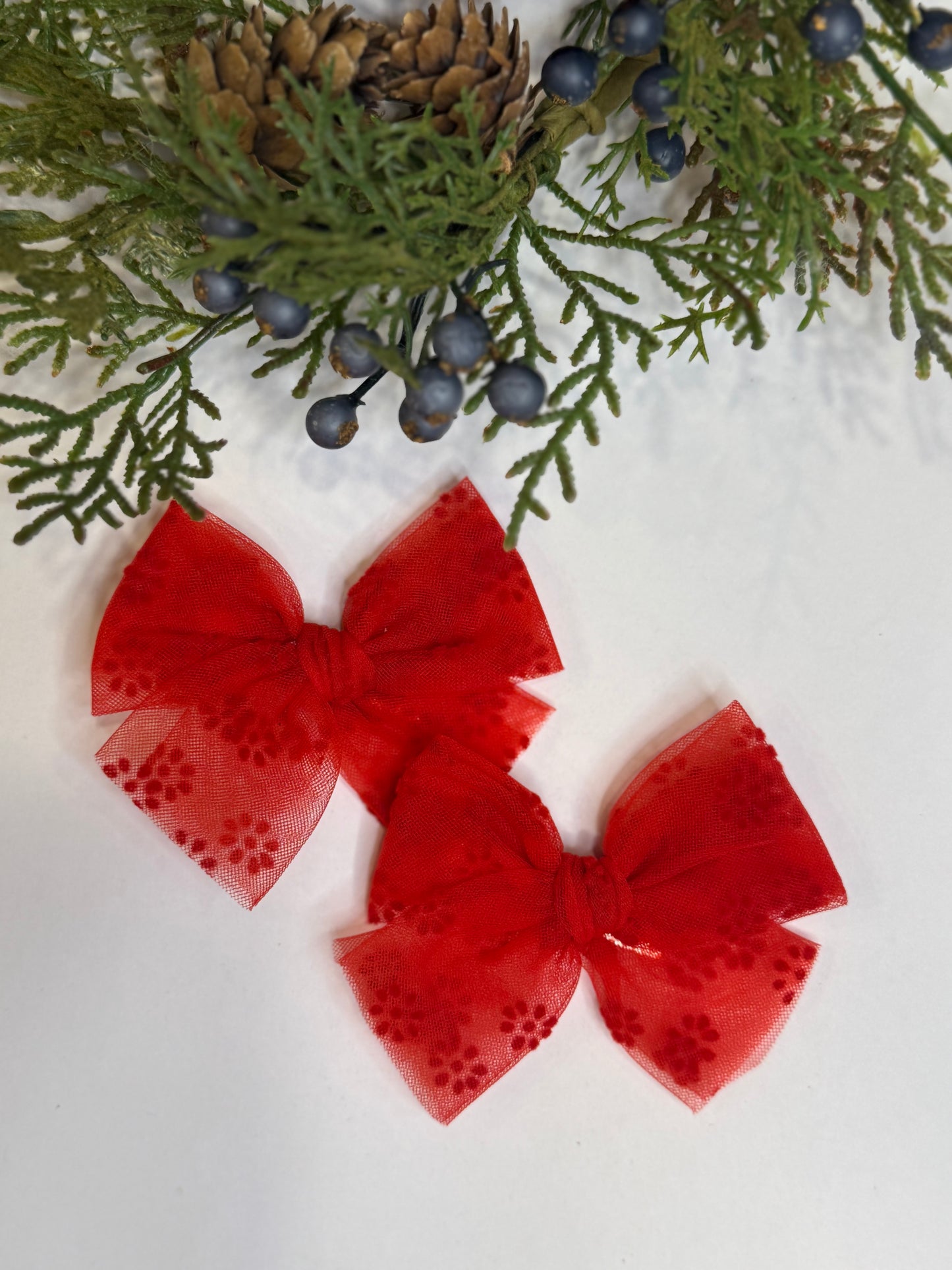 Flocking floral *Christmas red*