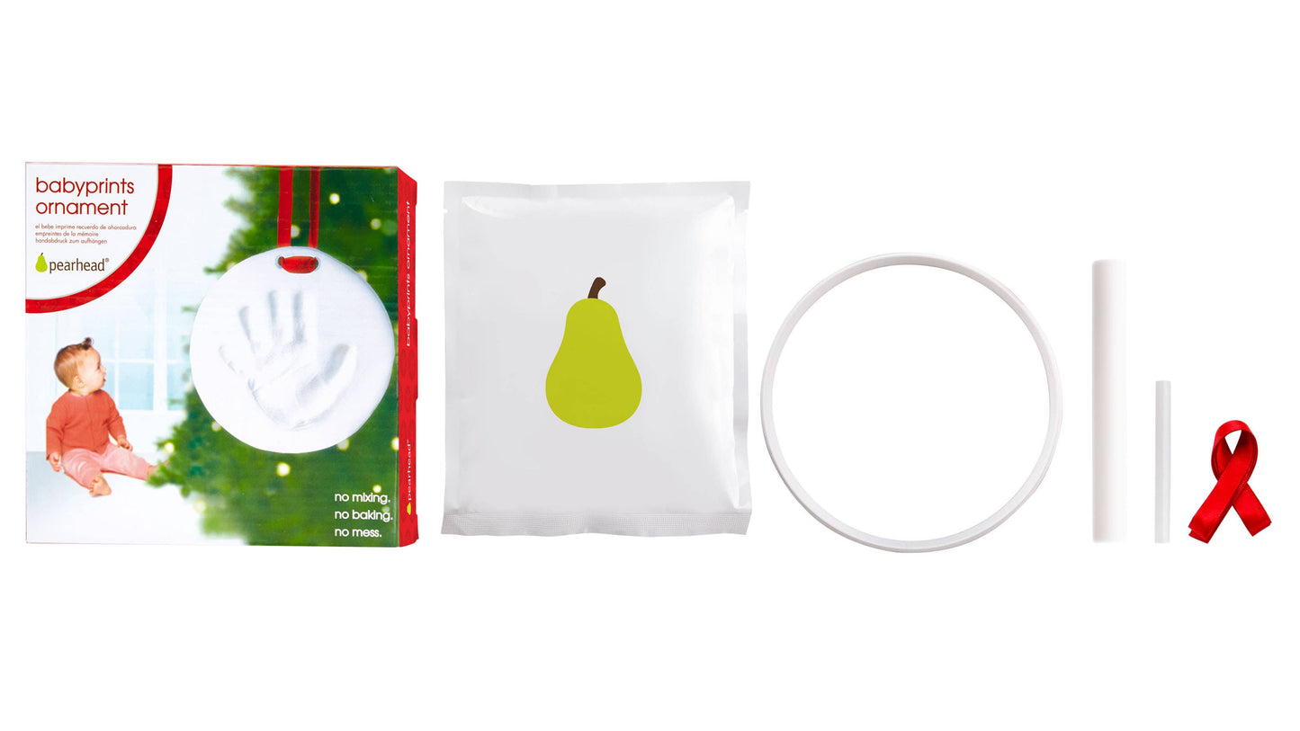 Baby Christmas Handprint or Footprint Clay Keepsake Ornament