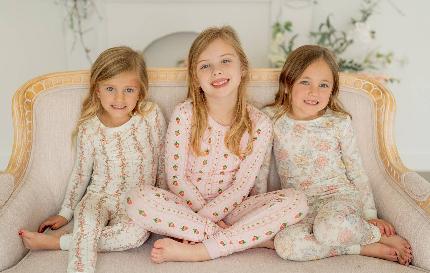 Sweet Strawberry Bamboo Pajama 🍓 | Two-Piece Girls PJ Set
