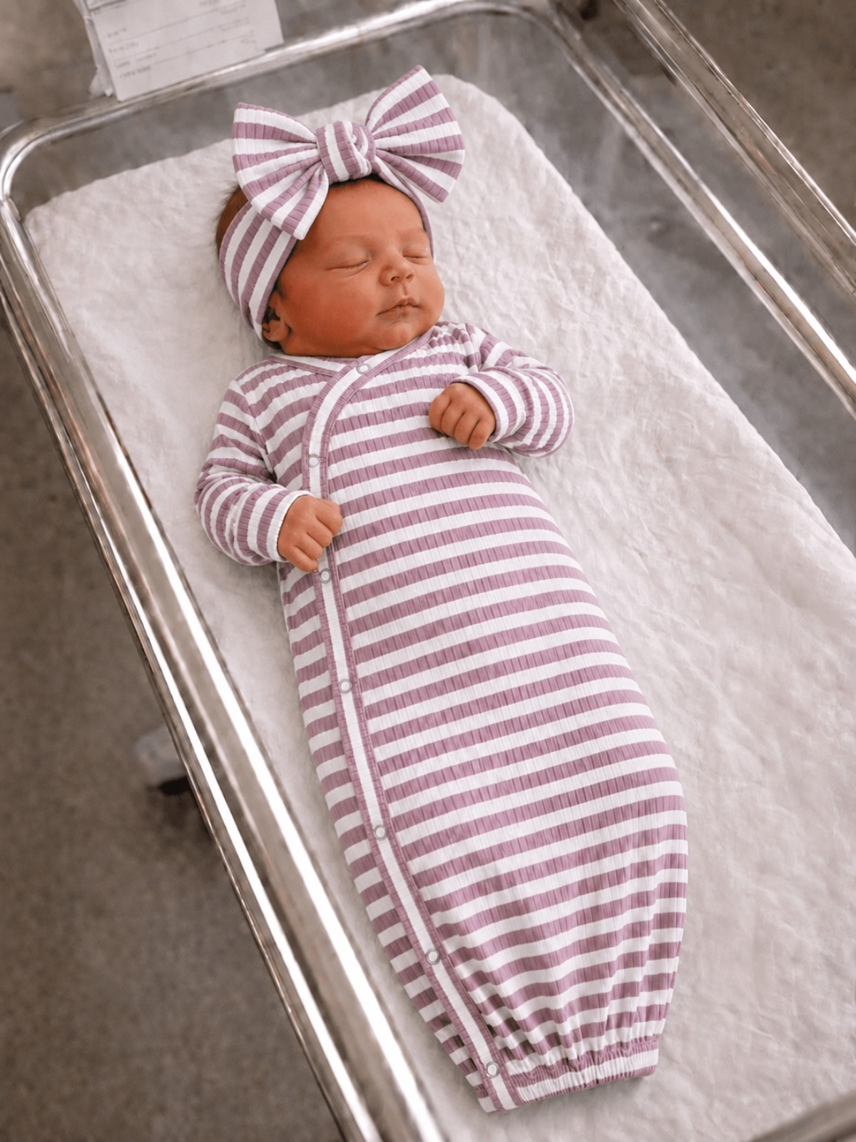 Violet Stripe / Ribbed Gown