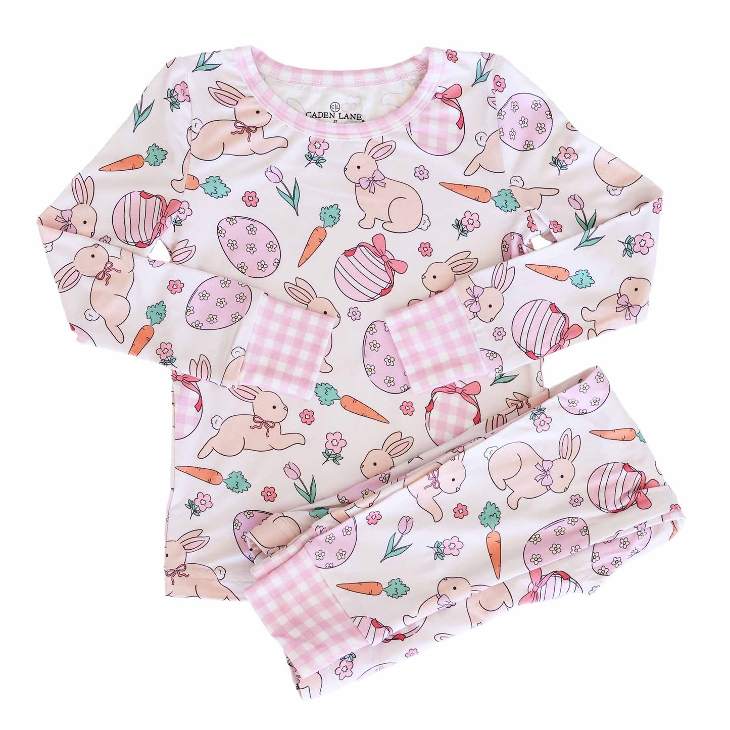Hoppy Spring Two Piece Pajama Set | Pink