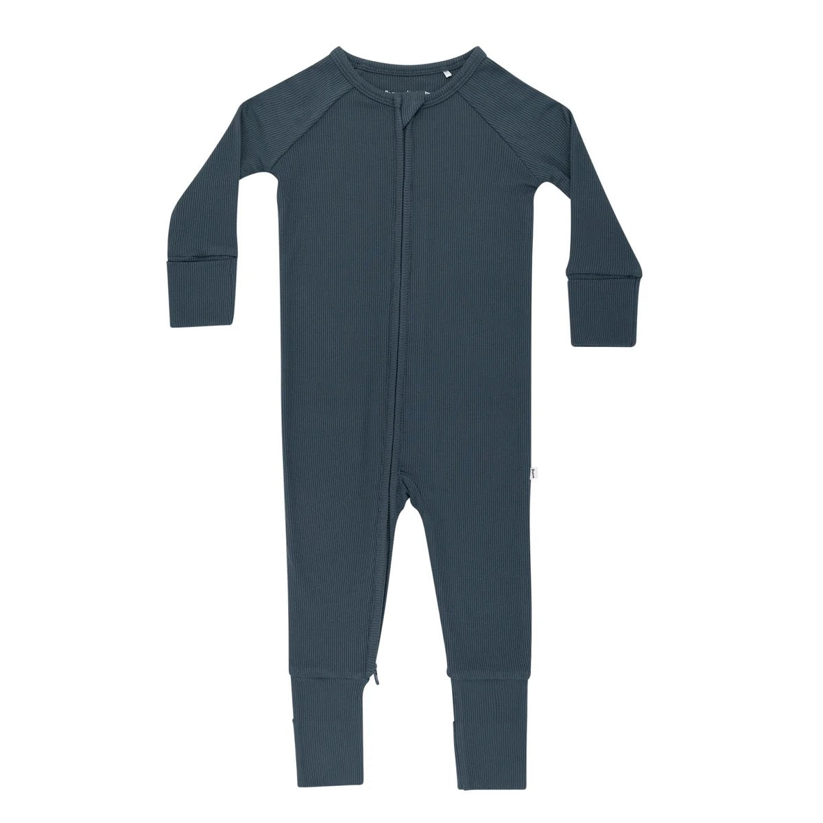 Dark Steel Blue Ribbed Zip Romper