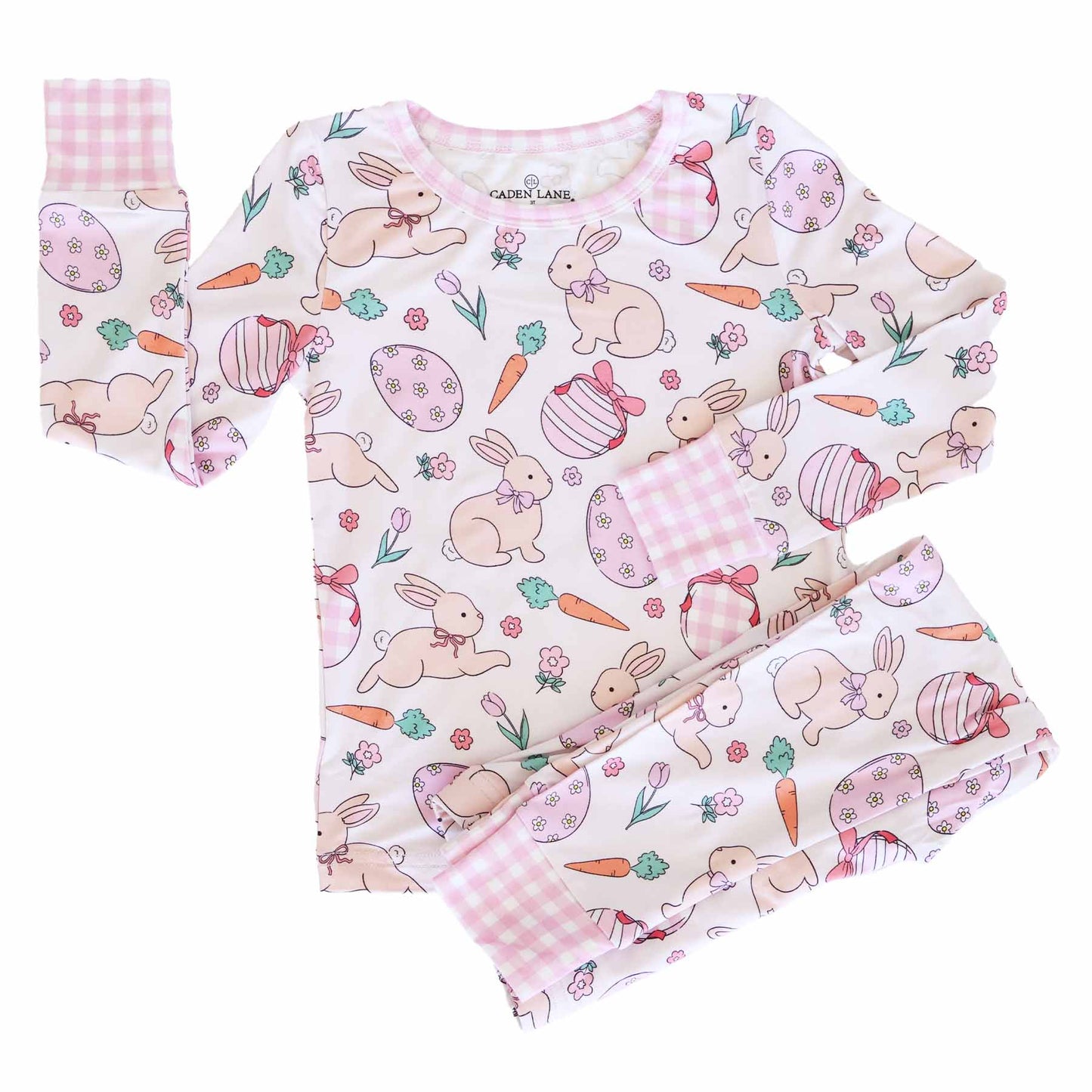 Hoppy Spring Two Piece Pajama Set | Pink