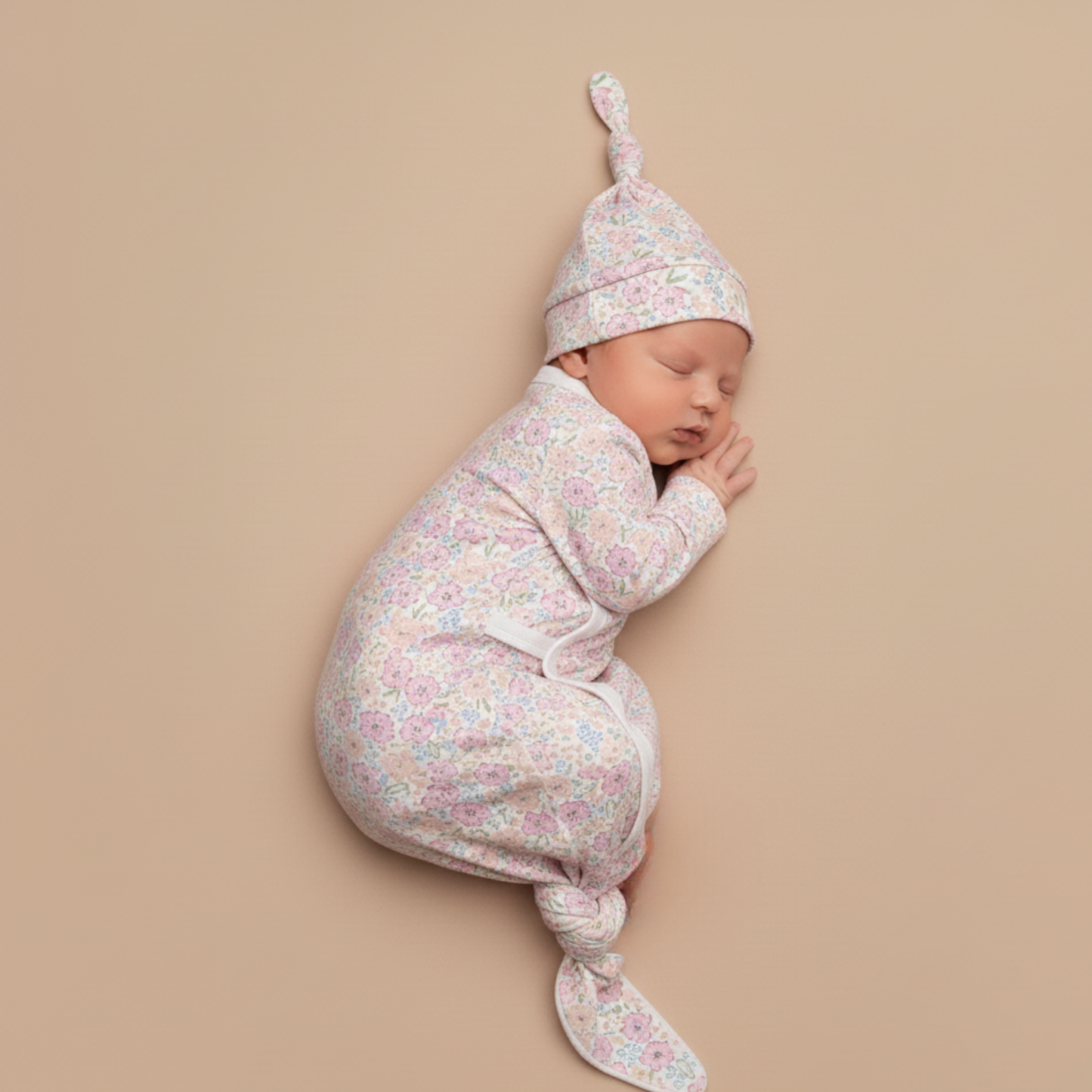 Organic Kimono Knotted Sleep Gown - Peony
