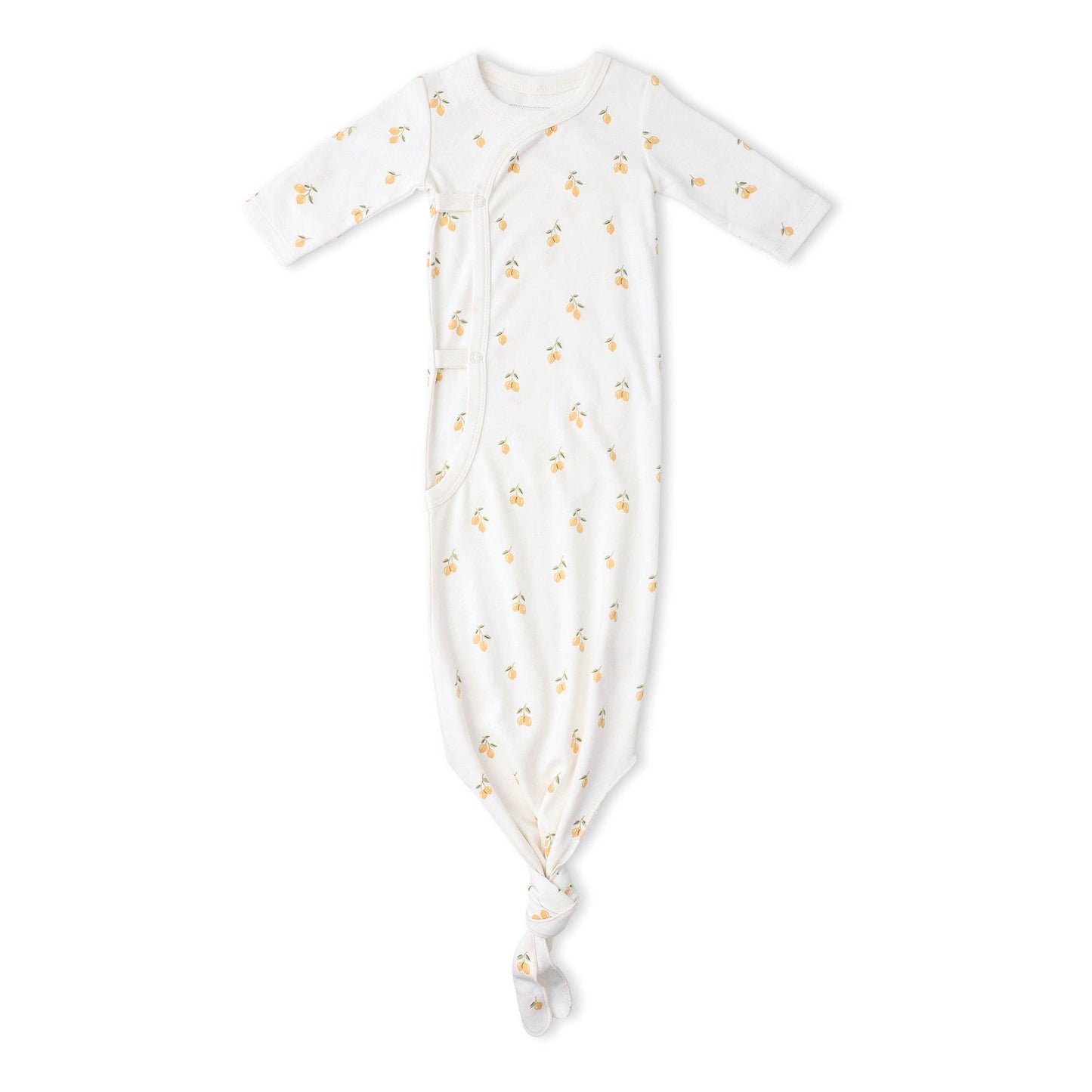 Organic Kimono Knotted Sleep Gown - Lemons