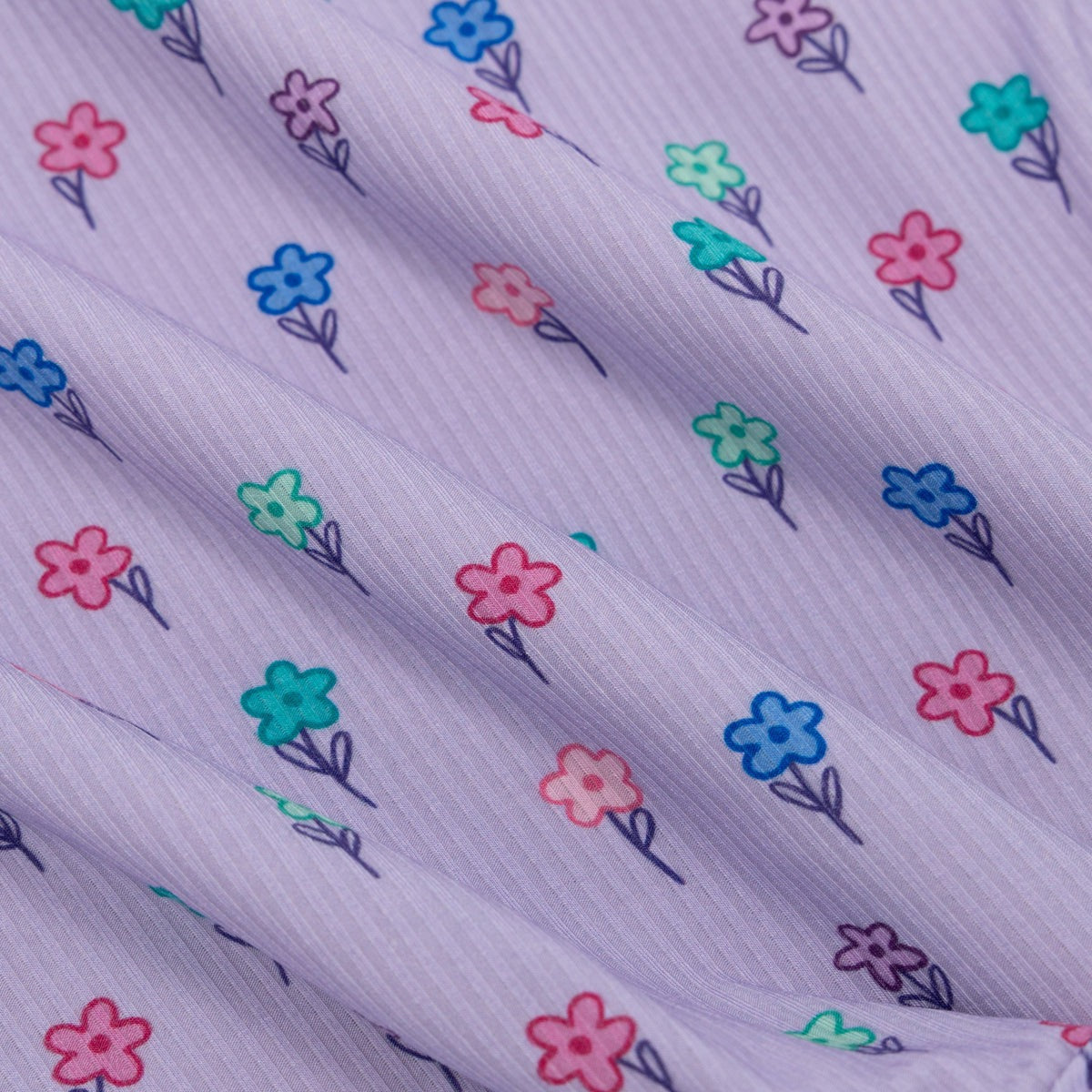 Lilac Daisies Ribbed Two-Piece Set