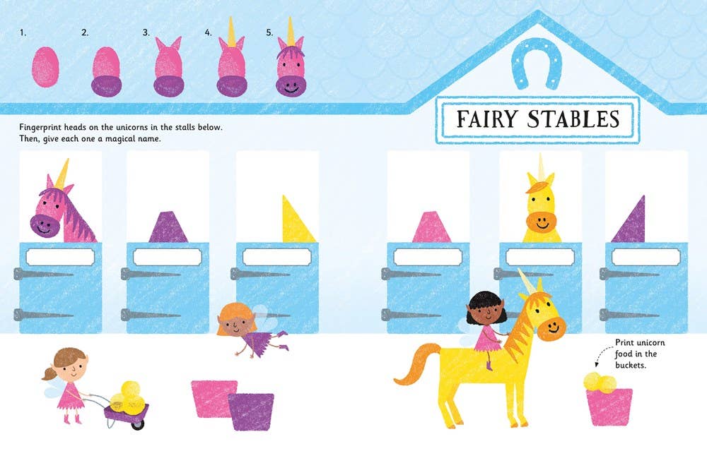 Fingerprint Activities Unicorns And Fairies : Usborne