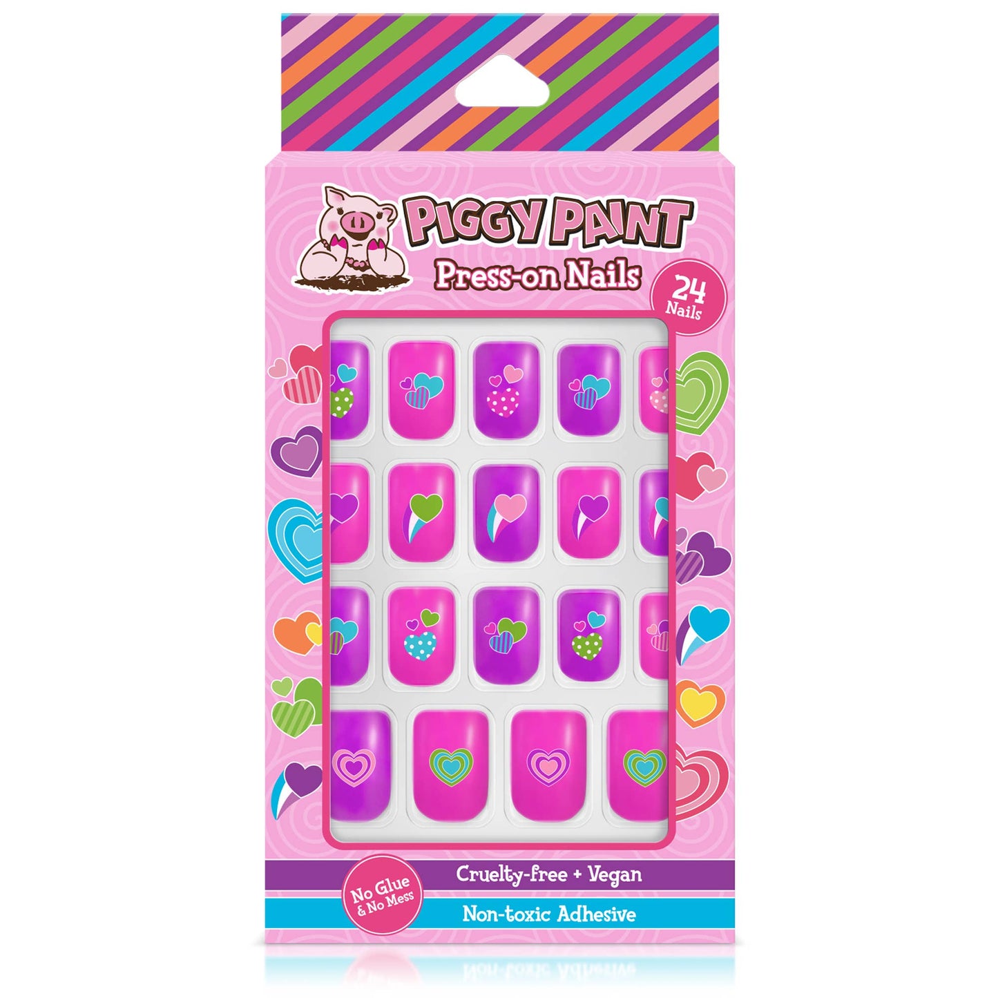 Happy Hearts Piggy Press-on Nails