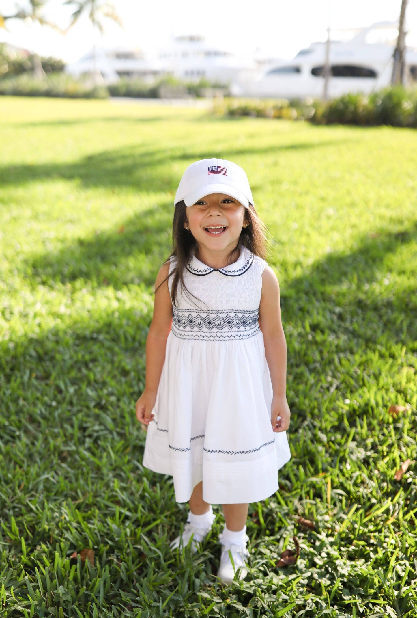 American Flag Bow Baseball Hat (Baby, Youth, Junior)