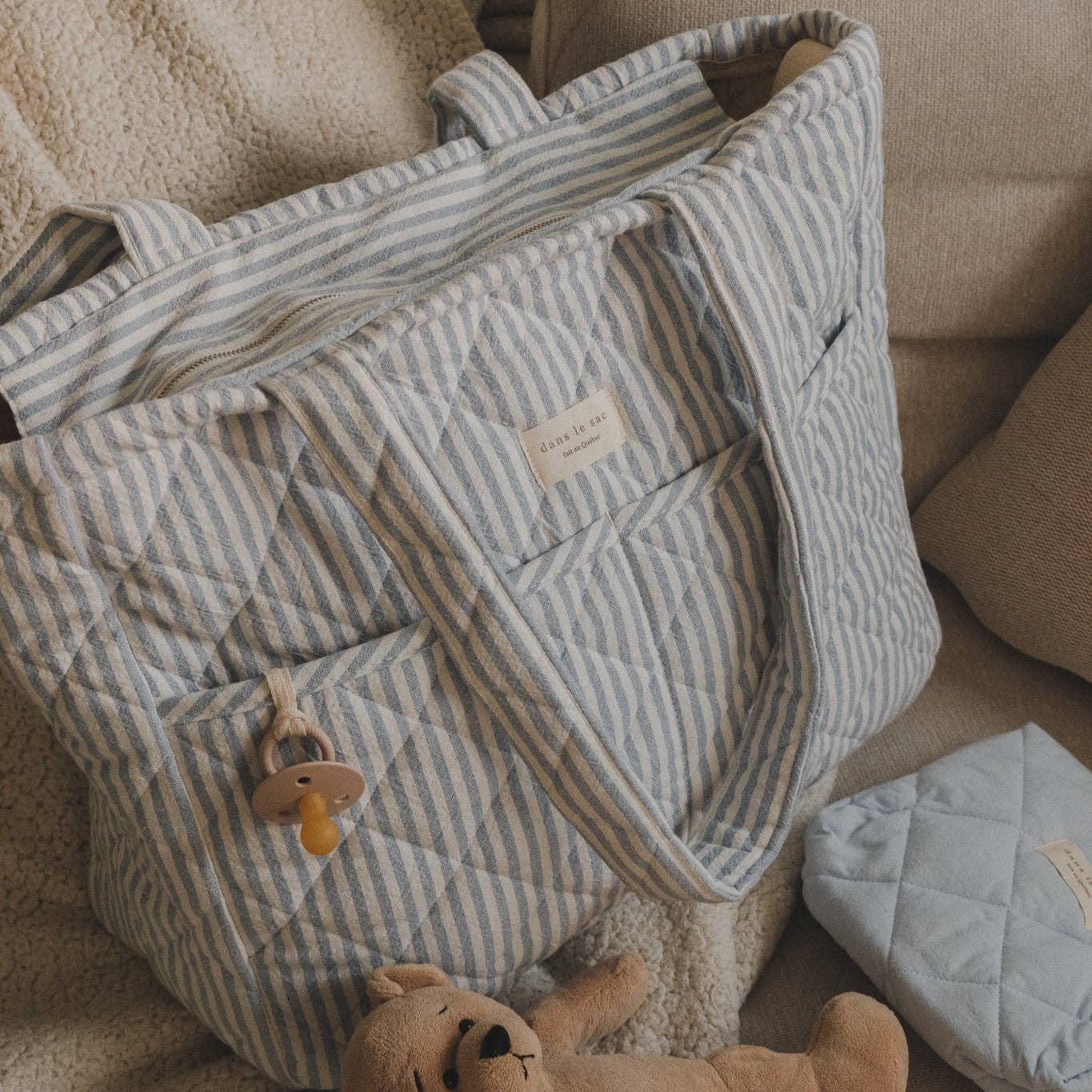 Organic cotton diaper bag - Striped collection