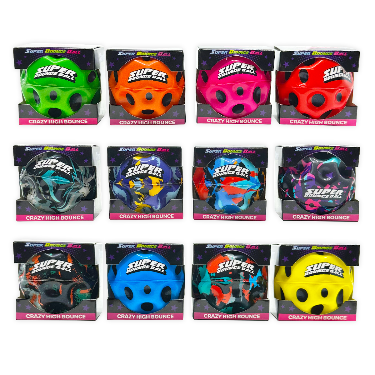 So Much Fun! Super Bounce Ball Boxed Assortment - 12/Display