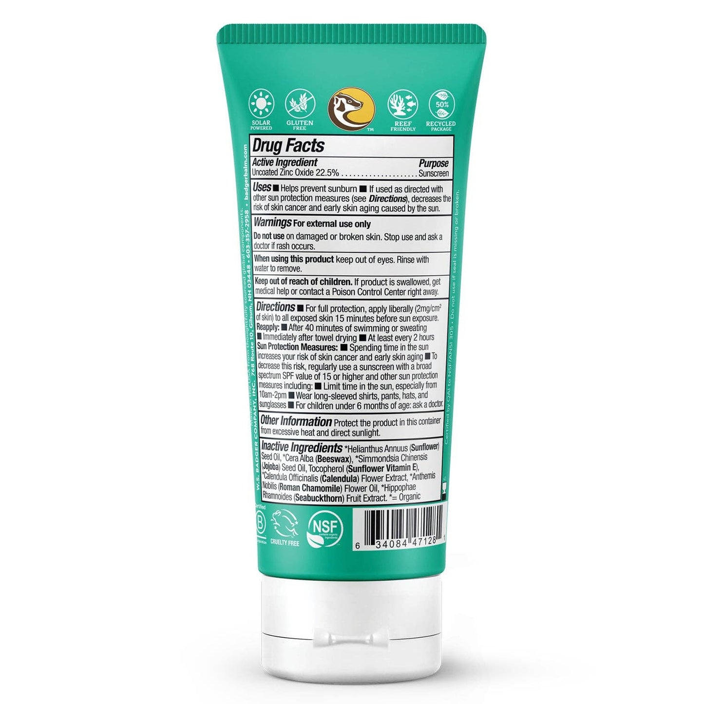 Badger Mineral Baby Sunscreen Cream SPF 40 with Zinc Oxide