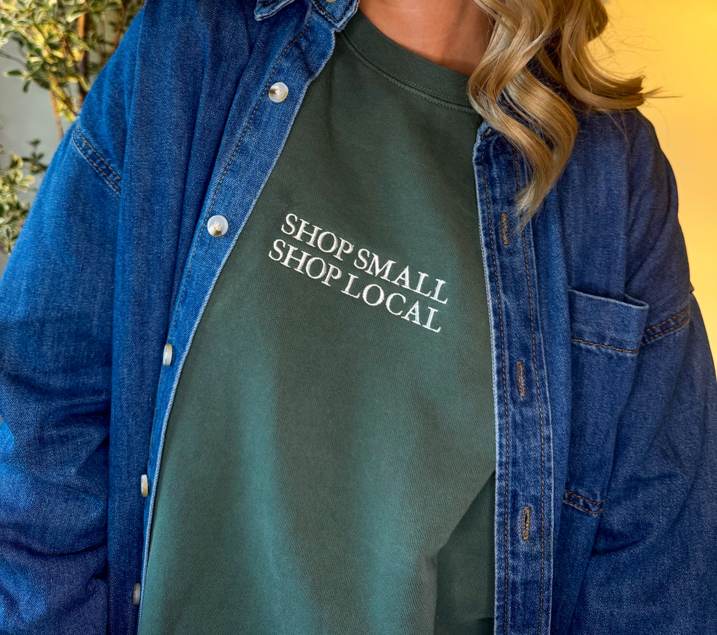 Shop Small Shop Local Embroidered Crewneck
