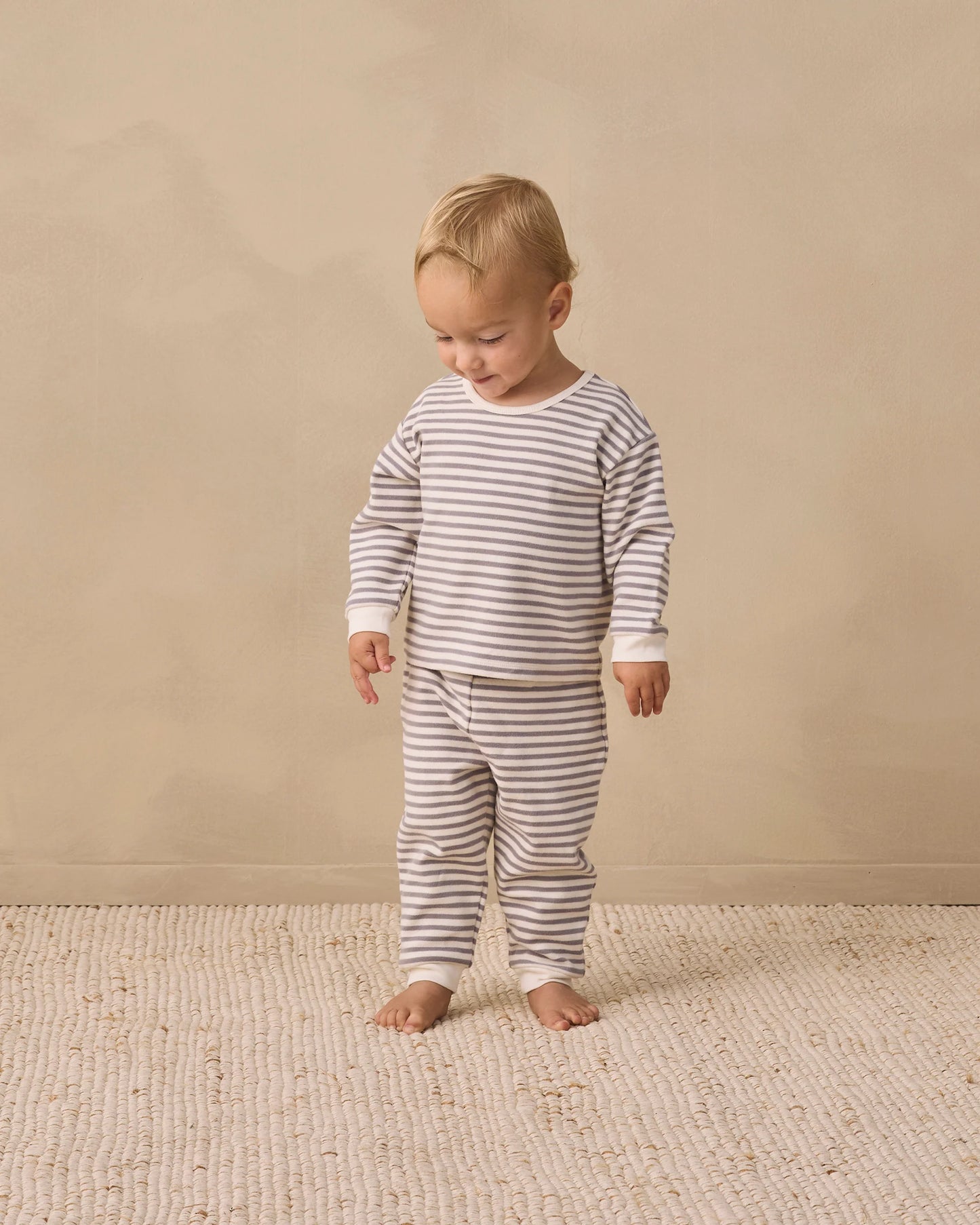 Quincy Mae Cozy Set Slate Stripe